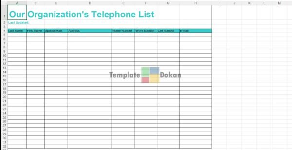 Our Organization Telephone List
